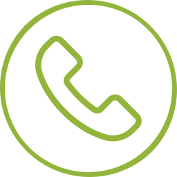 Blue phone handset icon inside a circle, representing a call or phone contact.